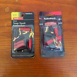 RadioShack Deluxe 24K Gold-Plated Snap-Spade Connectors 12-10 Gauge 8 Pack Set o